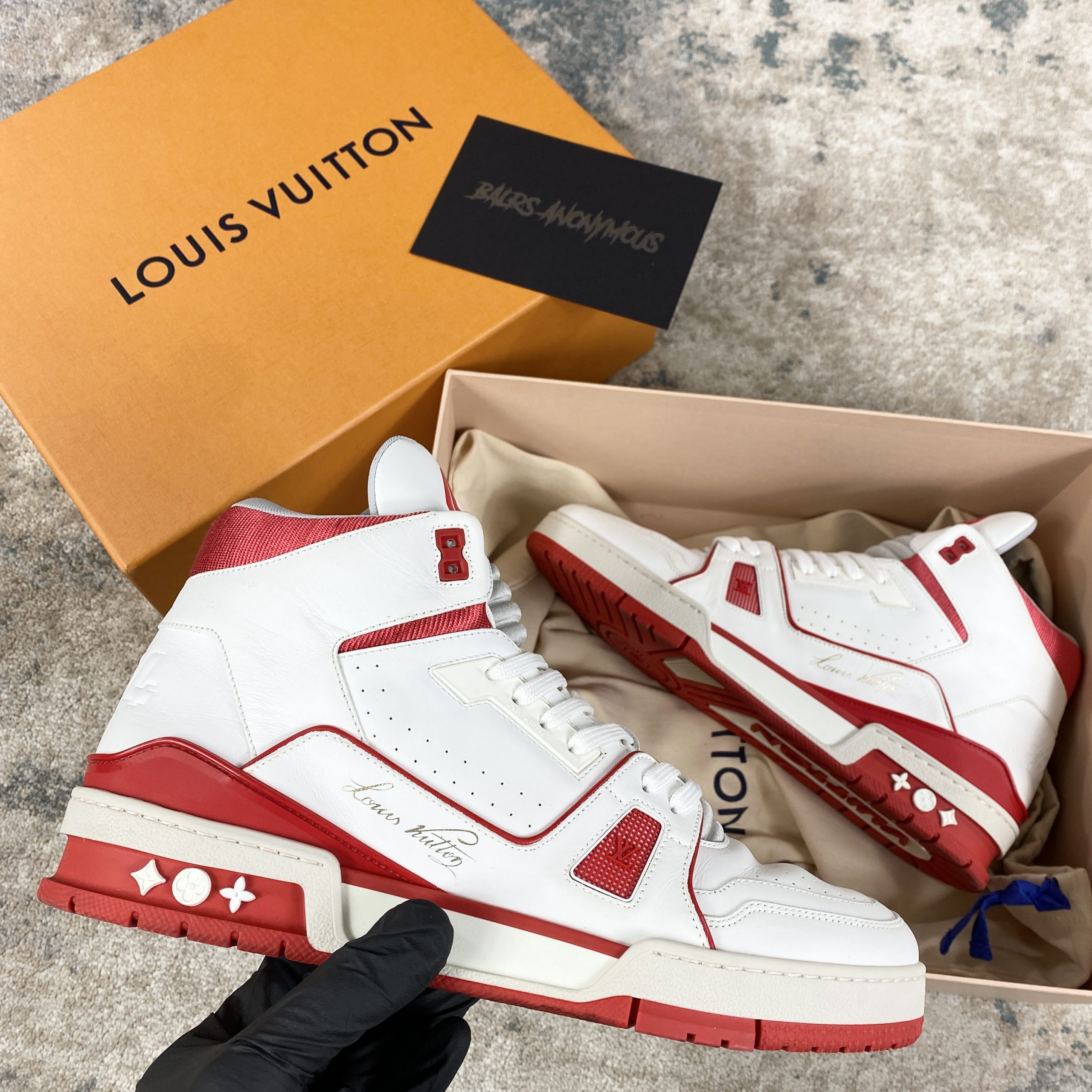 Louis Vuitton Mid Trainer 'White Red